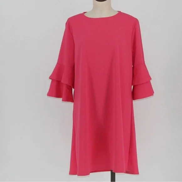 open lace back dress Zylah Pink Zig-Zag Print Dress Small